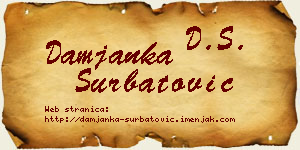 Damjanka Šurbatović vizit kartica